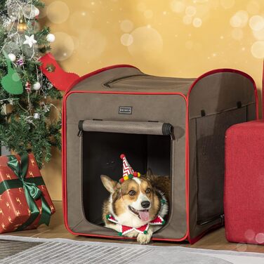 Складана переносна будка для собак Petsfit, 80x44x67 см, червоно-коричнева