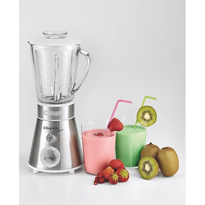 Ariete 561 Blendy Metal - Mixer with stainless steel blades - 800 ml glass jar - 2 speeds + pulse - 300 watts - Silver