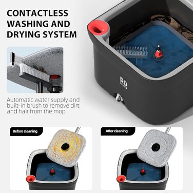 Набір для миття підлоги Spin Mop з віджимом 360° та мікрофіброю, телескопічний подовжувач, набір для прибирання