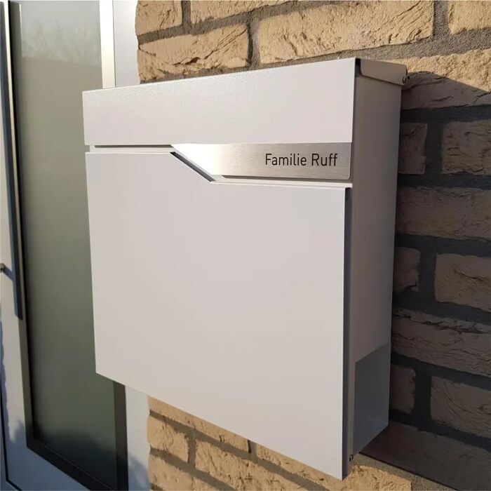 Поштова скринька Metzler антрацит з газетницею та табличкою для імені, RAL 7016, вулична, стійка до корозії, для настінного монтажу, сучасний дизайн 37x37x10.5 см