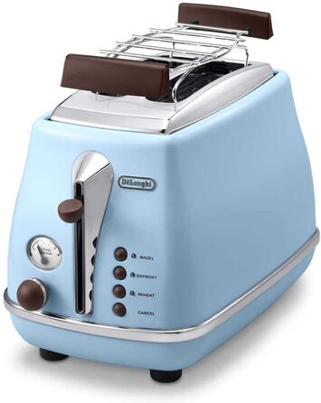 Тостер De'Longhi Icona Vintage CTOV 2103.GR - зелений, з підігрівом та 6 рівнями підсмажування