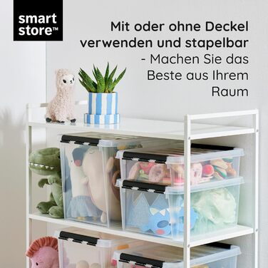 SmartStore Storage Boxes with Lid, Large, 52 L, Transparent, 2-Pack, Reinforced, 10-Year Warranty, Food Safe, with Clip Closure, Stackable, BPA-Free Plastic, 50 x 39 x 41 cm
