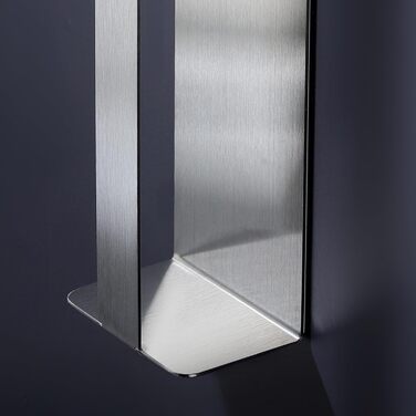 Тримач для рушників ZUNTO без свердління, для гостей, самоклеючий, бамбук, нержавіюча сталь, 40 см, матовий срібло