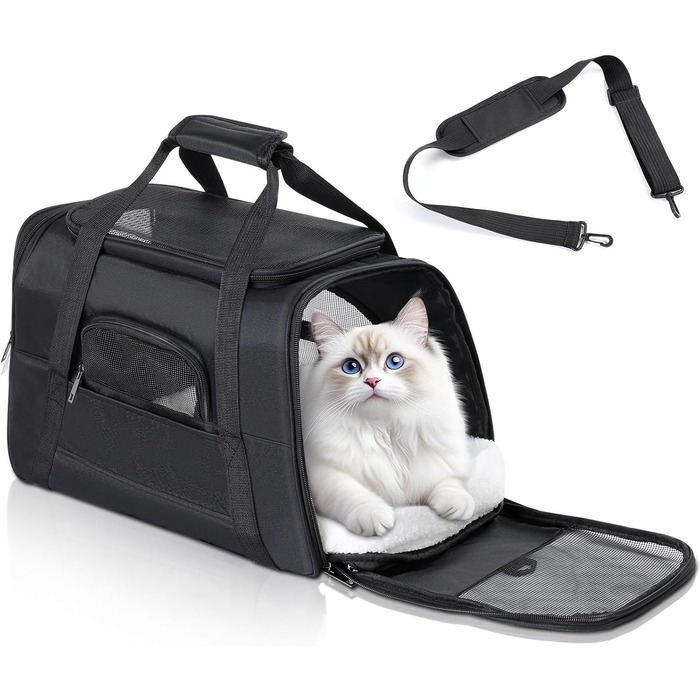 Транспортна переноска для котів та собак Romon Transportbox, 44x28x25 см, чорна