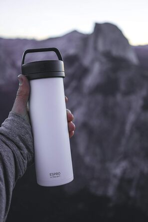 Французький прес ESPRO P0 Ultralight 470 мл, термокружка з нержавіючої сталі, вакуумізольована, для кави, подорожей, кемпінгу, Gun Metal Grey