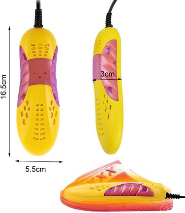 Електричний сушильник для взуття USB з УФ-лампою, антибактеріальний, для взуття, рукавичок, шкарпеток, гірськолижних черевиків (білий/жовтий)