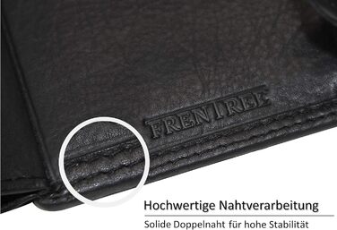 Чоловічий гаманець Frentree® з натуральної шкіри Наппа з RFID захистом, 15 відділень для карток, чорний