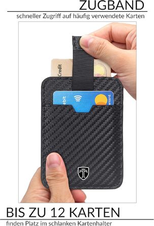 Слім-гаманець TRAVANDO Dallas з RFID-захистом та вужком для 12 карток, карбоновий, Німеччина