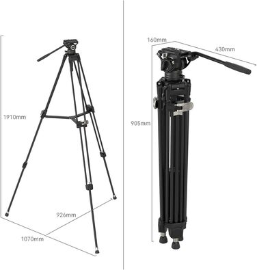 Професійний відеоштатив SmallRig AD-80 FreeBlazer (4163) з гідравлічною головою, алюмінієвий, навантаження до 8 кг