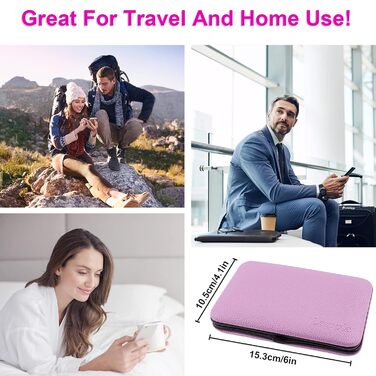 Набір для манікюру та педикюру Leipple - професійний набір інструментів для догляду за нігтями з нержавіючої сталі (18 шт.) з шкіряною косметичкою (рожевий/фіолетовий)