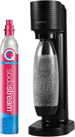 SodaStream Gaia: Газова вода вдома | Чорний колір, з CO2 балончиком та пляшкою 1L | Електричний напій