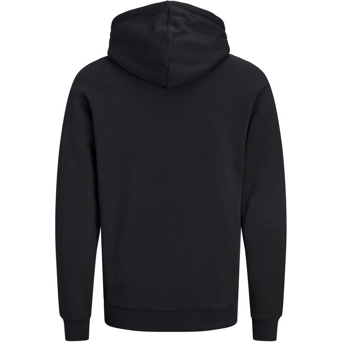 Чоловічий однотонний худі Jack & Jones з капюшоном, чорний, розмір XL