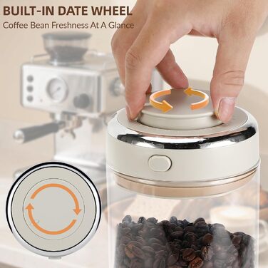 Герметичний контейнер для кави 1700 мл з CO₂-вентилем та індикатором дати, для зберігання кавових зерен, чаю, горіхів, какао. Зберігає свіжість та аромат.