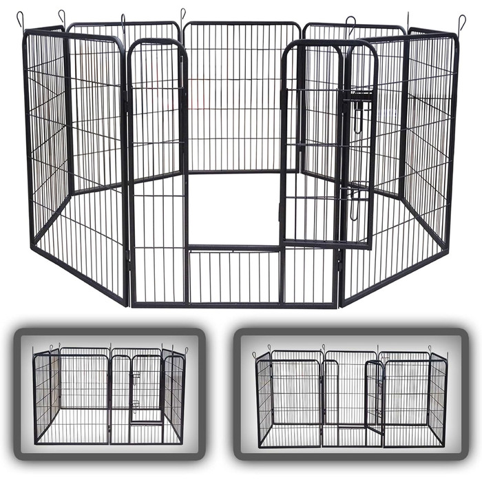 Клітка для цуценят Zoomundo 100 см, XL, чорна: загін для тварин, загін для цуценят, клітка для собак