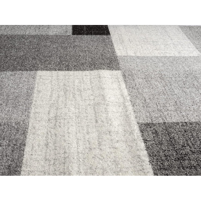 Килим Pearl Moderner Dichter Kurzflor для вітальні та спальні, короткий ворс, геометричний дизайн, картатий, сірий, 80 x 140 см