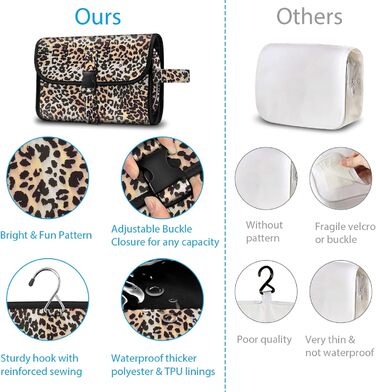 Сумка-органайзер для косметики Fintie: водонепроникна дорожня сумочка з леопардовим принтом для жінок та дівчат