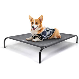 Зручне лежак для собак Nobleza Hundeliege Outdoor, сірий, M, 105x80x20 см - для відпочинку на вулиці, кемпінгу, з підняттям, з підстилкою