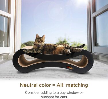 Кігтеточка Likea Ultimate з ліжком та лаунжем, чорна