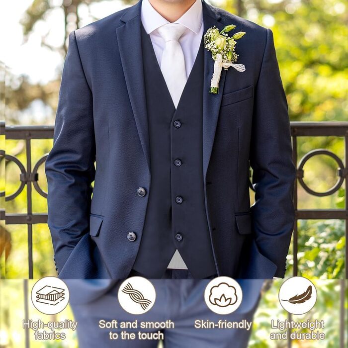 Чоловіча жилетка Casual Anzugweste Regular з кишенями, V-подібний виріз, повномірна жилетка, однотонна, вінтажна, готична, костюмна, для формальних заходів, весілля, ді-джеїв, бізнес-жилетка, темно-синій, XL