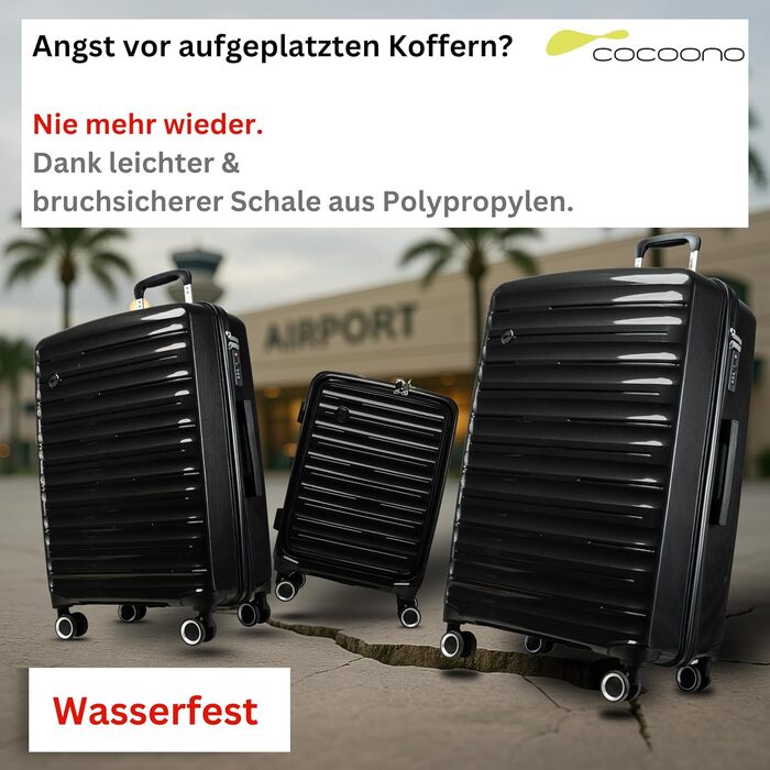 Чорний великий валіза-тролі з TSA замком, 100 літрів, з жорсткою оболонкою, SET