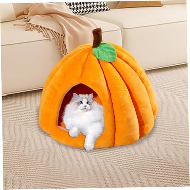 Кігтечка-будиночок для котів на Хелловін, форма гарбуза, тепла та м'яка (L)
