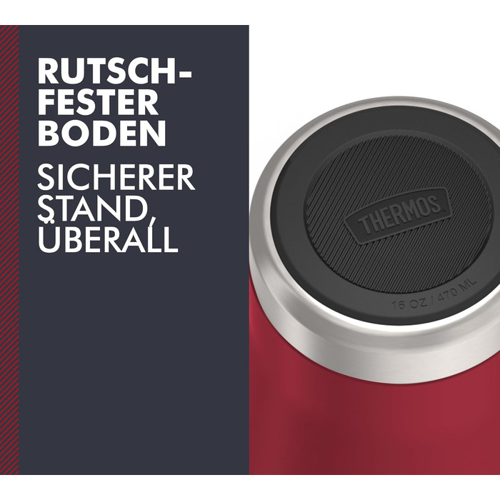 Термос ICON MUG 0,47л, темно-сірий/графітовий матовий, керамічний термос-чашка 470мл, термокружка для кави з нержавіючої сталі, ізотермічна кружка, 7 годин гаряче / 22 години холодне, придатна для миття в посудомийній машині, абсолютно герметична, без BPA