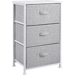 Amazon Basics - Closet Storage Organizer with 3 Fabric Drawers, (White)