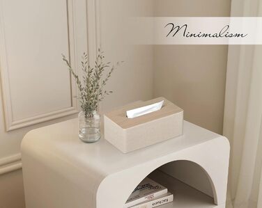 GOLRANLYE Cosmetic Tissue Box, 25×13.5×9.5 cm PU Leather Modern Tissue Box Rectangular for Bathroom, Bedroom, Dining Room, Office and More (Beige)