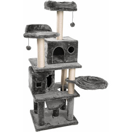 Дім для кота JAMAXX Premium XXL з когтеточкою, 165 см, сірий