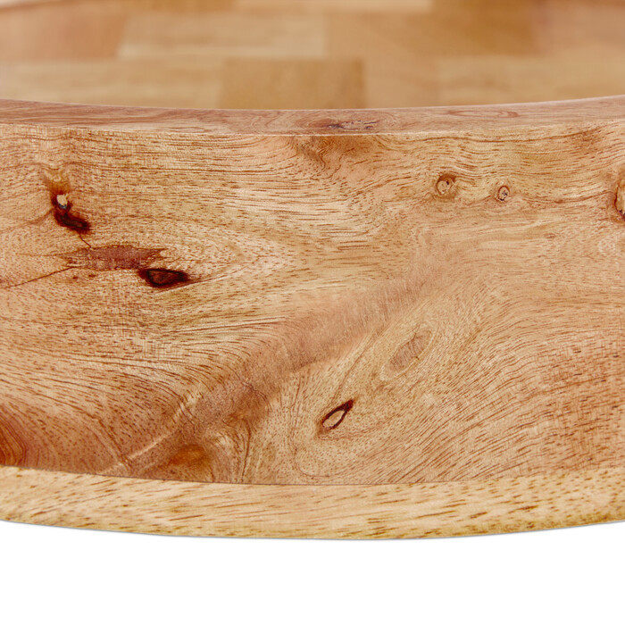 Relaxdays Round Tray made of Mango Wood