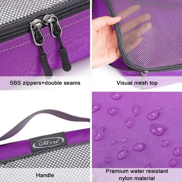 Органайзери для валізи G4Free (фіолетовий, 6шт) - набір для подорожей