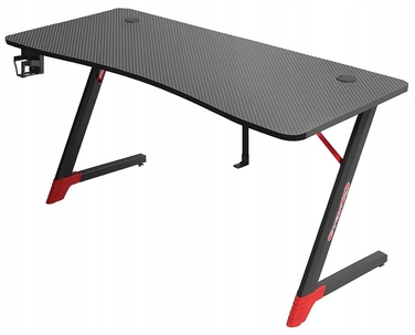 Ігровий комп'ютерний стіл з LED-підсвіткою, сучасний геймерський стіл, 140 см, чорний