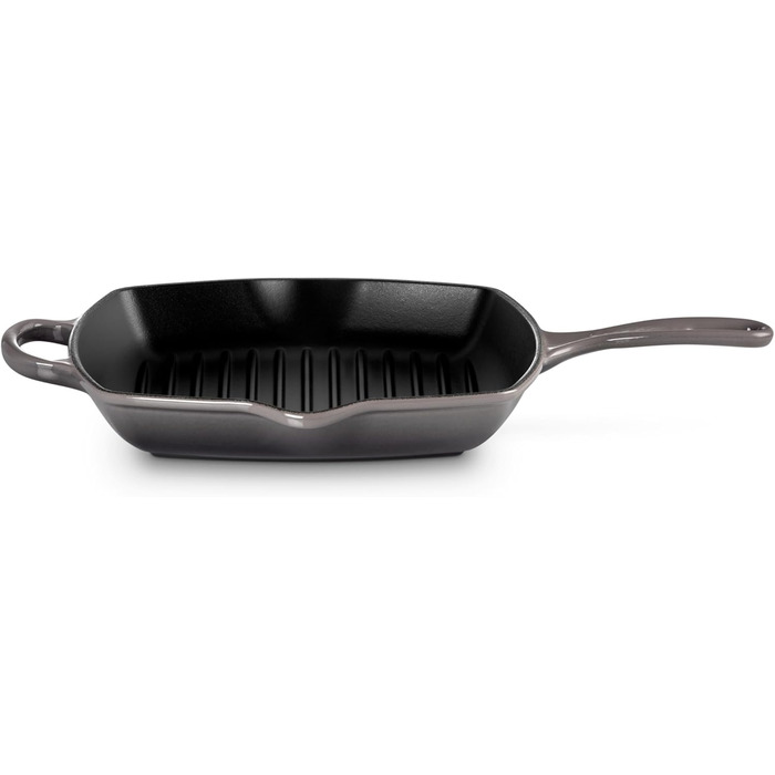 Le Creuset Signature чавунна гриль-пательня квадратна 26 см, для всіх типів плит, індукція, 2,86 кг, колір Flint
