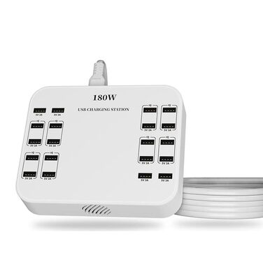 USB-зарядний пристрій 20 портів, портативна станція швидкої зарядки для iPhone, iPad, Samsung, Google, Xiaomi, Huawei та інших пристроїв