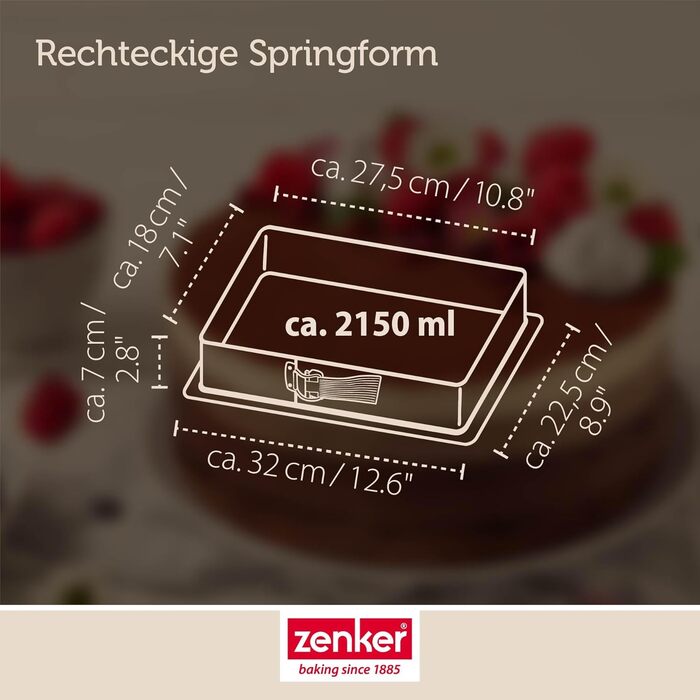 Форма для випічки Zenker Creme Noir прямокутна роз'ємна 27.5x17x7 см з антипригарним покриттям