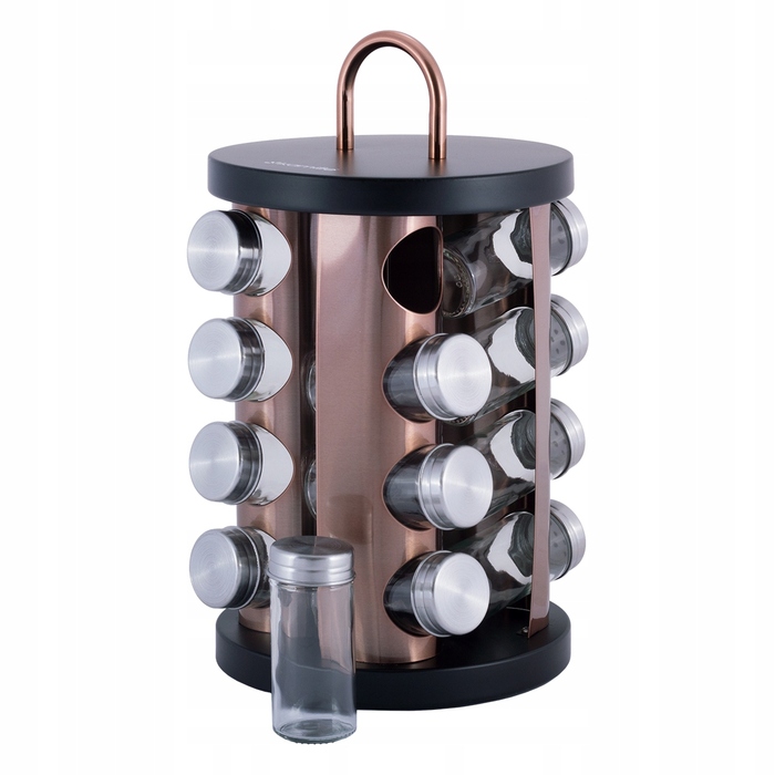 Підставка для спецій Kamille KM-7041, чорно-мідна