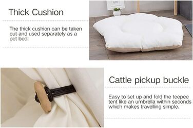 Намет для домашніх тварин: ліжко-намет для собак та котів, білий, 60x60x70 см