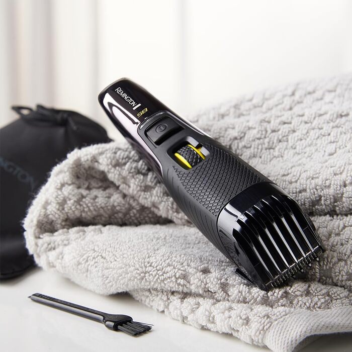 Триммер для бороди Remington MB5000 Black: професійний набір з керамічними лезами (0.4-18 мм), 9 налаштувань довжини, акумулятор/мережа, LED-індикатор
