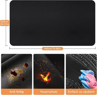 Килимок для грилю Digiroot 100x180 см: термостійкий, водонепроникний, для BBQ, каміну, кемпінгу