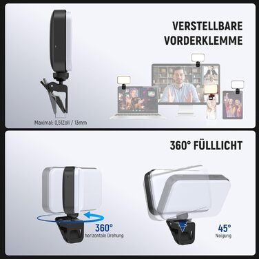 LED світло для селфі Neewer Entry Level - настільне світло для телефону, 54 світлодіоди, кліпса, CRI 88, 650mAh, для відеоконференцій, макіяжу, YouTube