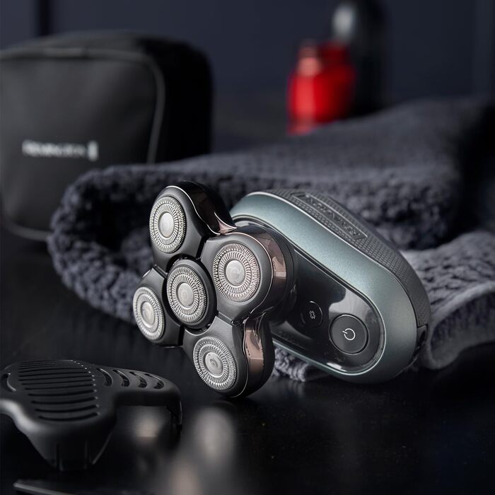 Remington RX7 Електрична бритва для гоління голови (волога/суха, USB, 5 насадок, 0.2 мм, Turbo, водонепроникна)