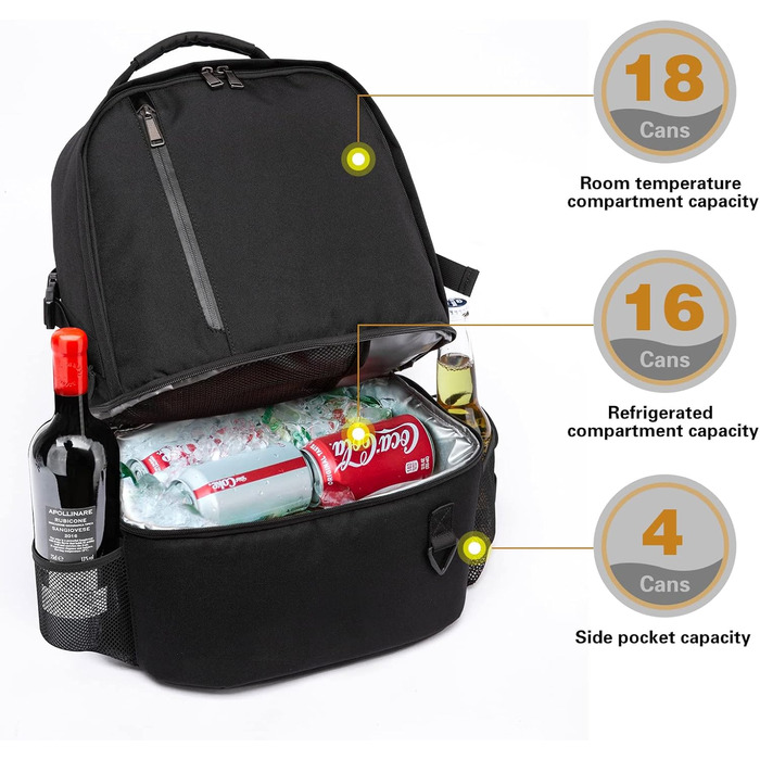 28L Insulated Cooler Backpack - Double Layer Small Thermal Backpack for Camping, Picnic, and Travel