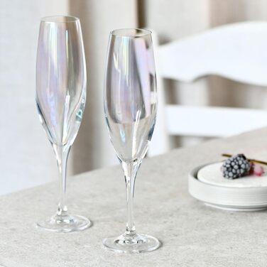 Krosno - Venice Rainbow Champagne Glasses 6 x 200ml | Prosecco Glasses | Wedding Gift | Crystal Glass | Lead-Free Glass | Scratch-Resistant | Gift Idea
