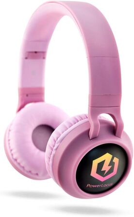 Дитячі навушники PowerLocus Bluetooth Over-Ear з LED-підсвічуванням, 85dB, HD Stereo, мікрофон для телефону, планшета, ПК, TV (N-Рожевий)