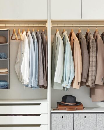 Плечики для одягу SONGMICS, 20 шт., з масиву дерева, з вирізами для плечей, нековзний тримач для штанів, обертовий на 360°, для костюмів, сорочок, натуральний колір + срібло