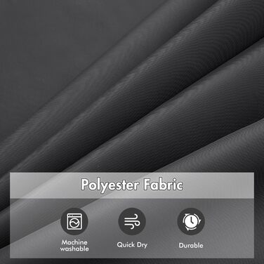 Шторка для душу MIULEE 150x180 см, темно-сіра, водовідштовхувальна, антигрибкова, текстильна, для ванни та душу, з 10 кільцями