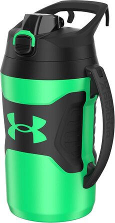 Under Armour Playmaker Sport Mug, water bottle with handle, foam-insulated and leak-proof, 1.8 l, Black/Black (Vapor Green/Black)