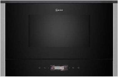 Вбудована мікрохвильова піч NEFF HLAWG25S3, 50x38 см, LED дисплей, автоматичні програми, Easy Clean, Easy Clock, чорний колір (N70)