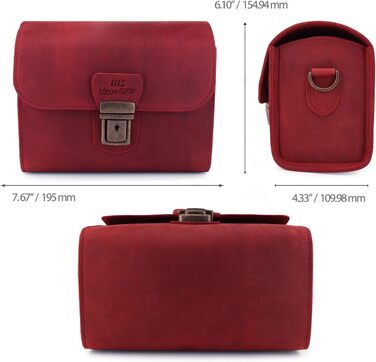 Чохол для камери MegaGear Pebble з натуральної шкіри для беззеркальних, моментальних та DSLR камер (Бургунді)