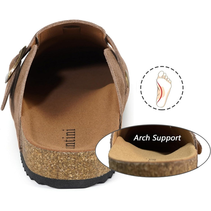 Intini Clogs - капці-клоги для жінок та чоловіків, шкіряне устілка, домашні та садові тапочки, літні сандалії, зручні шльопанці, розмір 36-48 (43 EU, темно-коричневий)